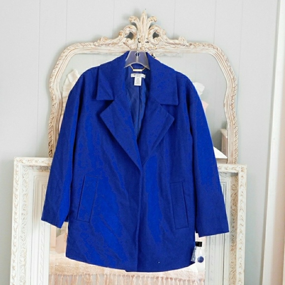 Liz Claiborne Jackets & Blazers - NWT-LIZ CLAIBORNE ROYAL BLUE ONE BUTTON COAT